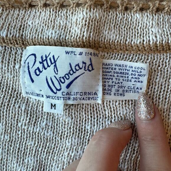 Vintage Patty Woodard Tan Brown Knit Cardigan Sweater - Picture 7 of 7
